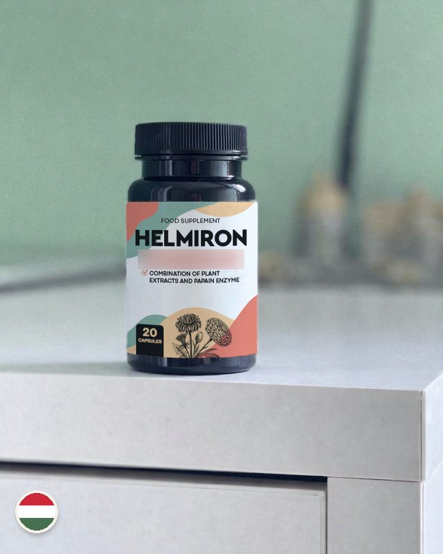 Helmiron flakon egy fehér komódon